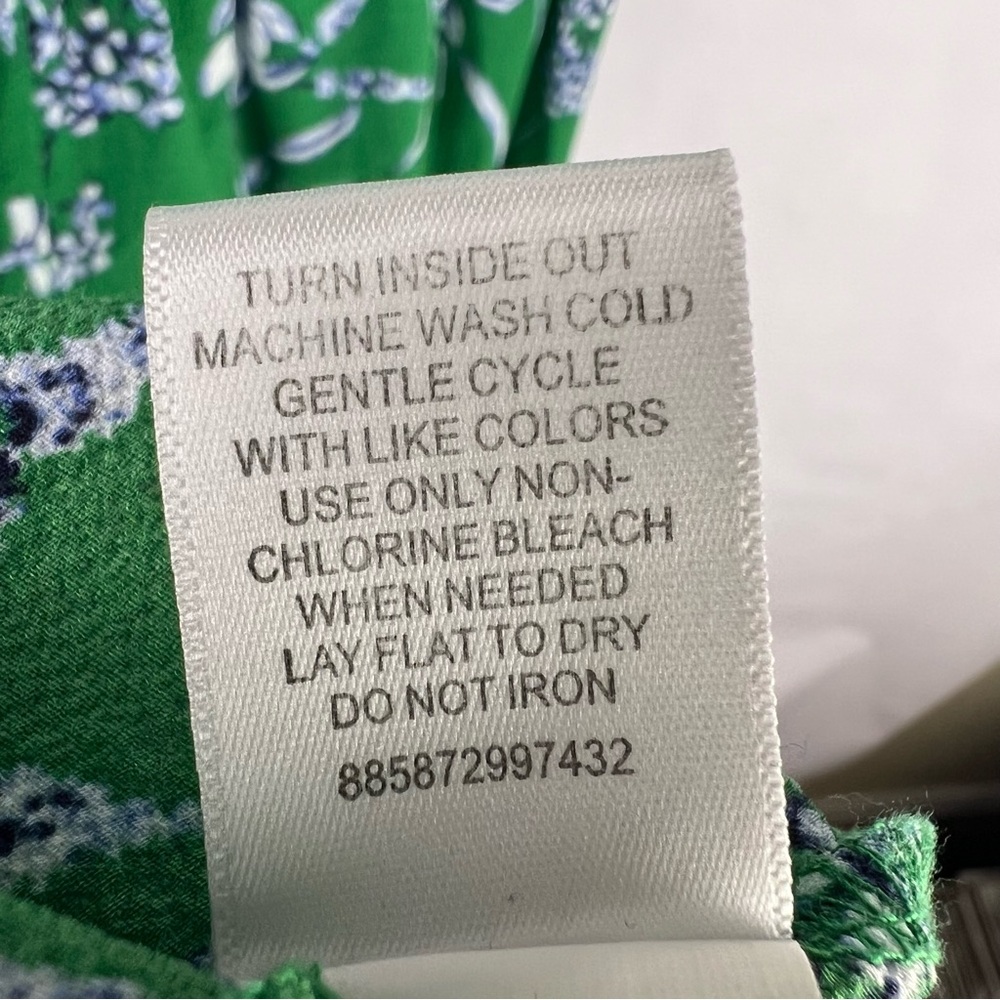 Knit Works Green Floral Smocked Off Shoulder Dress Girls Size 14 Summer - Picture 12 of 12